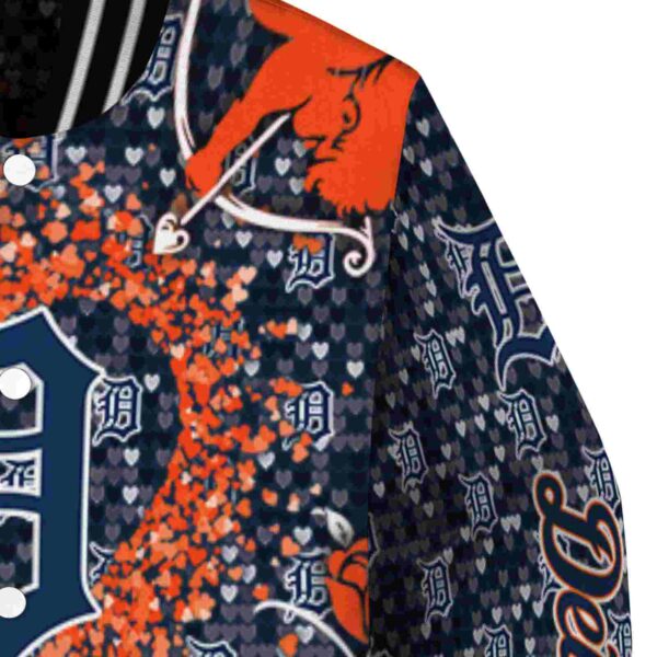 custom detroit tigers heart explosion navy jacket premium grade