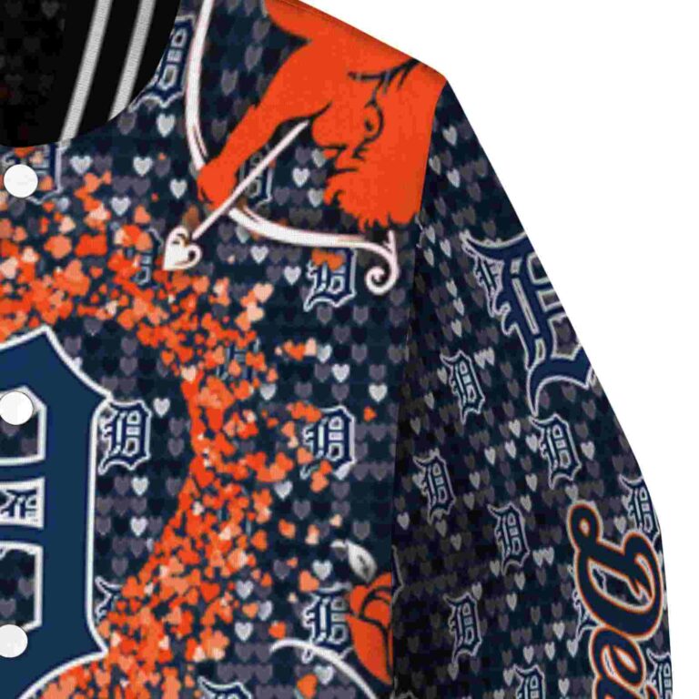 custom detroit tigers heart explosion navy jacket premium grade