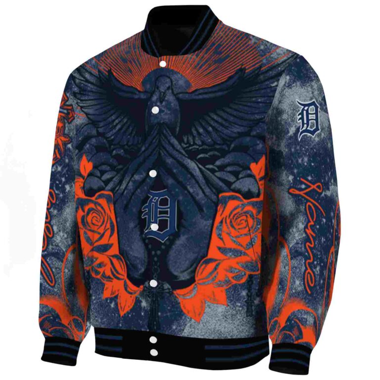 custom detroit tigers praying hands navy jacket best selling