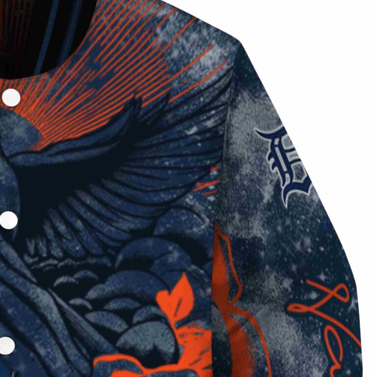 custom detroit tigers praying hands navy jacket premium grade
