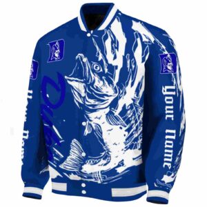 custom duke blue devils fishing passion blue white jacket best selling