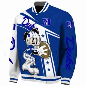 custom duke blue devils mickey football blue white jacket best selling