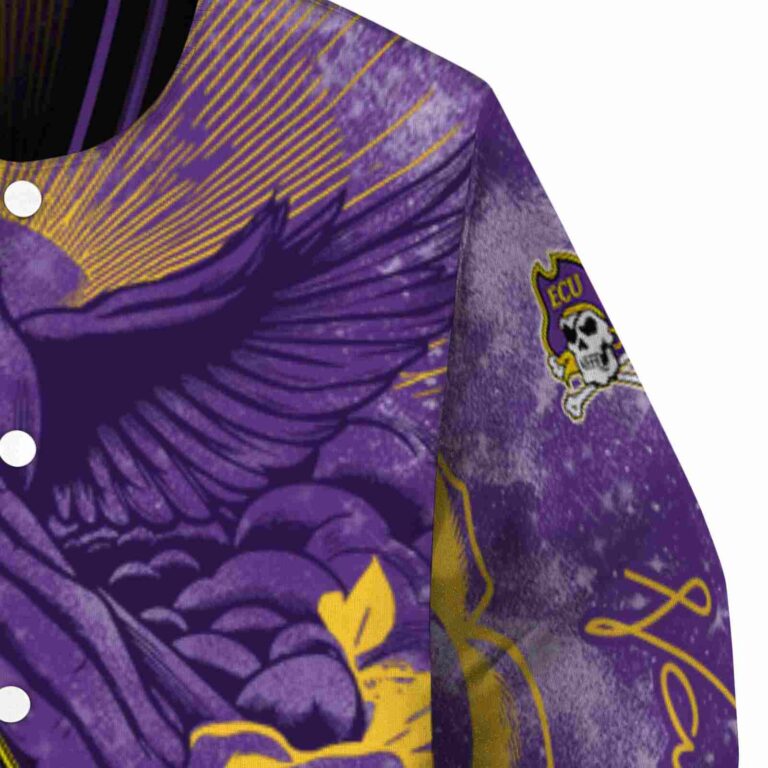 custom east carolina pirates praying hands purple jacket premium grade