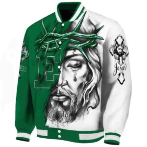 custom eastern michigan eagles jesus tears green white jacket best selling