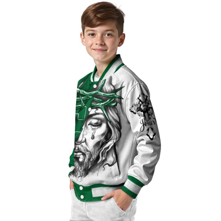 custom eastern michigan eagles jesus tears green white jacket trendy