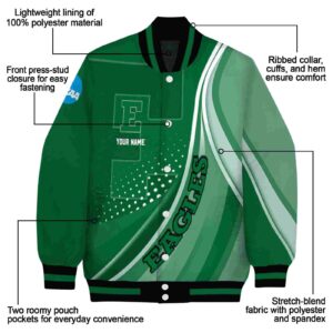 custom eastern michigan eagles wave patterns green jacket new arrival