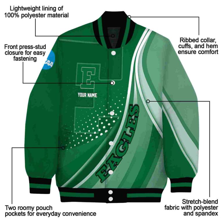 custom eastern michigan eagles wave patterns green jacket new arrival