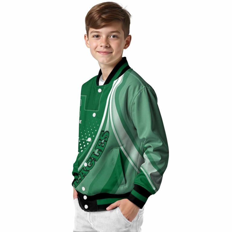custom eastern michigan eagles wave patterns green jacket trendy