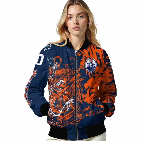 custom edmonton oilers fishing art blue jacket latest model