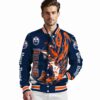 custom edmonton oilers fishing passion blue white jacket high quality