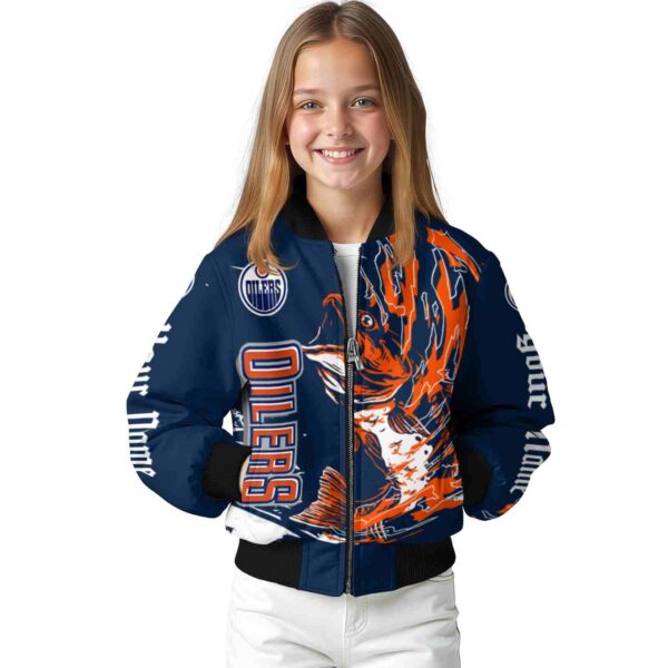 custom edmonton oilers fishing passion blue white jacket top rated