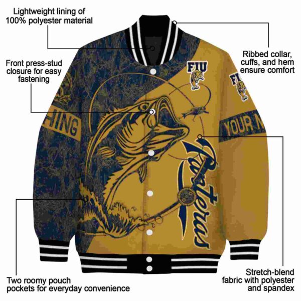 custom fiu panthers fishing rod gold jacket new arrival