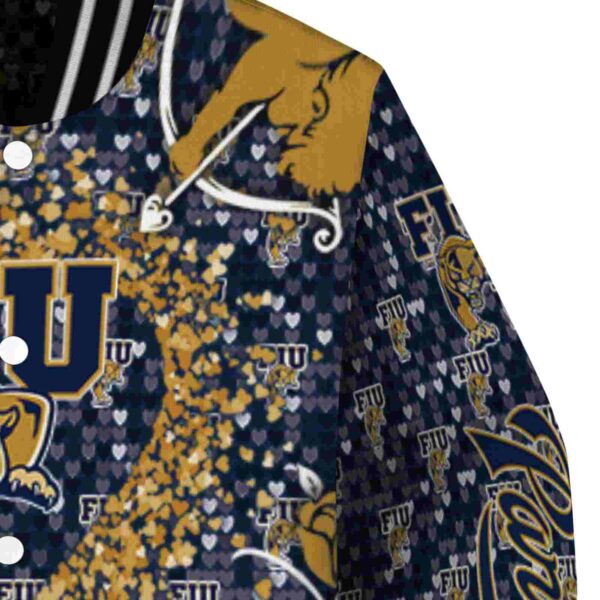 custom fiu panthers heart explosion blue jacket premium grade