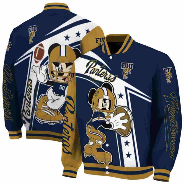 custom fiu panthers mickey football blue white jacket fashion forward