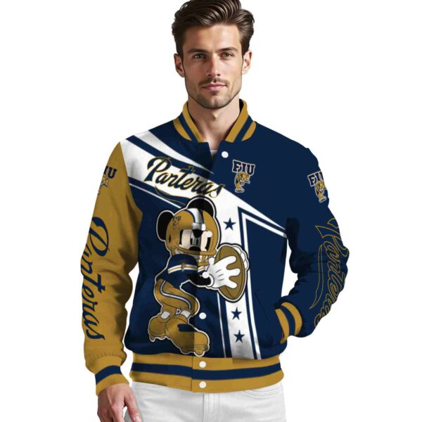 custom fiu panthers mickey football blue white jacket high quality