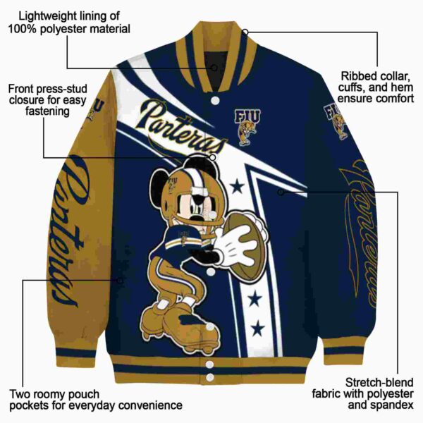 custom fiu panthers mickey football blue white jacket new arrival