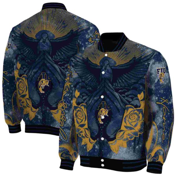 custom fiu panthers praying hands blue jacket fashion forward