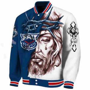 custom florida atlantic owls jesus tears blue white jacket best selling