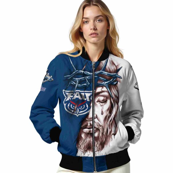 custom florida atlantic owls jesus tears blue white jacket latest model