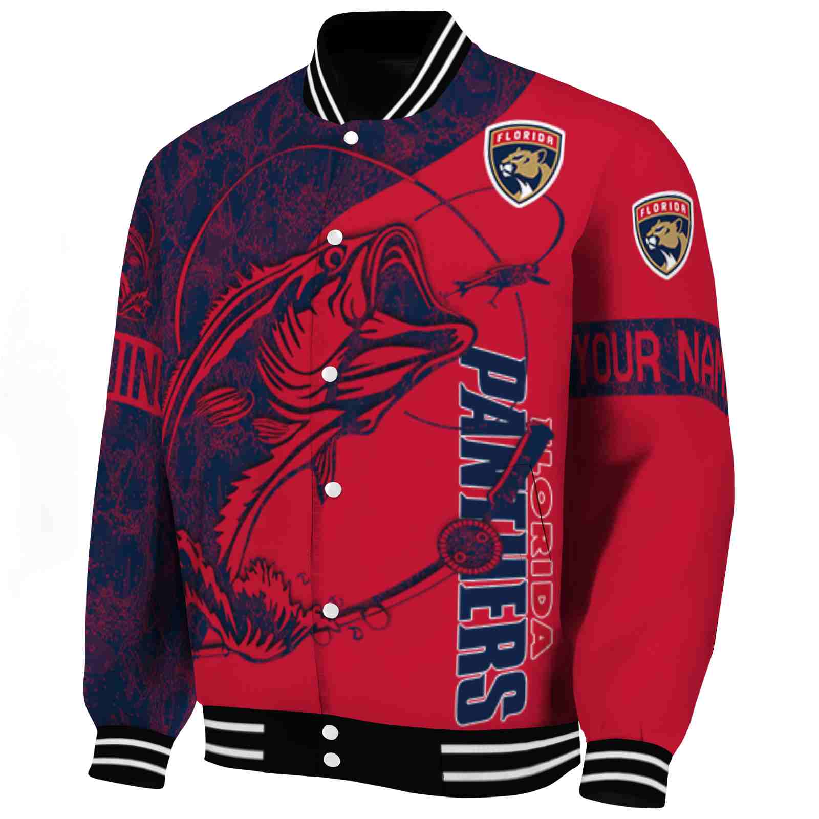 custom florida panthers fishing rod blue jacket best selling custom florida panthers fishing rod blue jacket best selling