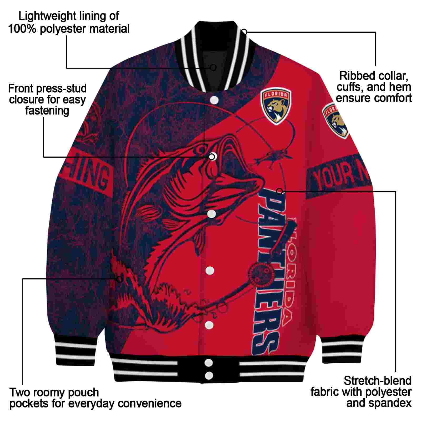 custom florida panthers fishing rod blue jacket new arrival custom florida panthers fishing rod blue jacket new arrival