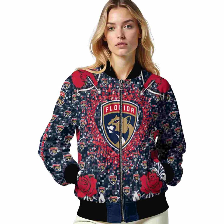 custom florida panthers heart explosion red jacket latest model