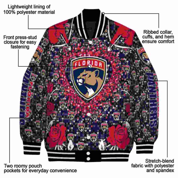 custom florida panthers heart explosion red jacket new arrival
