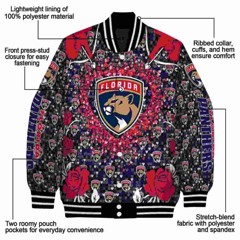 custom florida panthers heart explosion red jacket new arrival