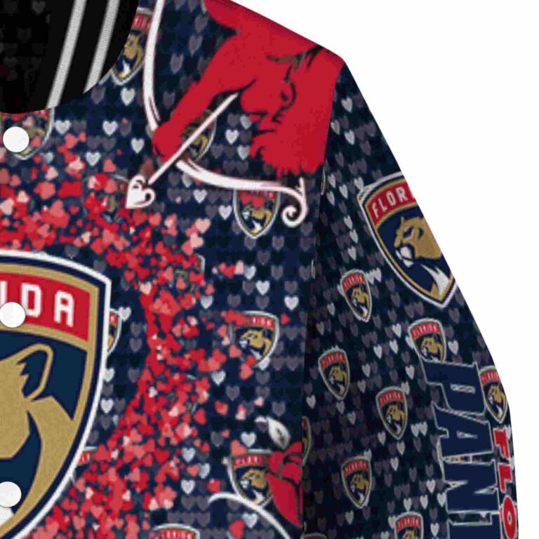 custom florida panthers heart explosion red jacket premium grade