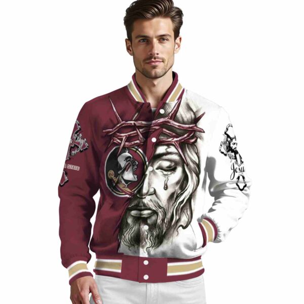 custom florida state seminoles jesus tears garnet white jacket high quality