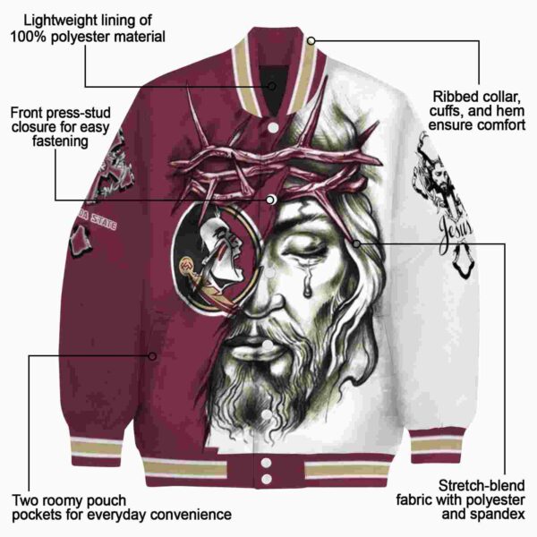 custom florida state seminoles jesus tears garnet white jacket new arrival