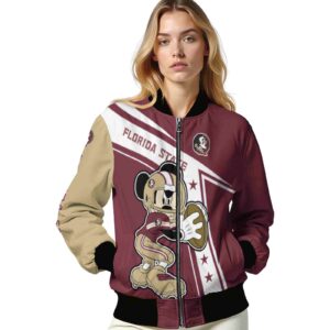 custom florida state seminoles mickey football garnet white jacket latest model