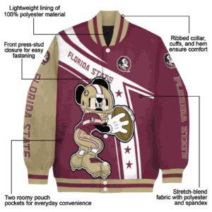 custom florida state seminoles mickey football garnet white jacket new arrival