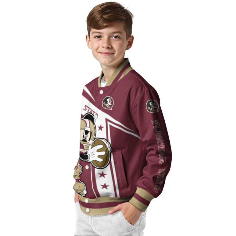 custom florida state seminoles mickey football garnet white jacket trendy