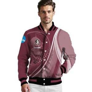 custom florida state seminoles wave patterns garnet jacket high quality