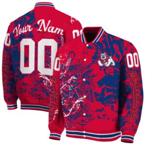 custom fresno state bulldogs fishing art red jacket fashion forward