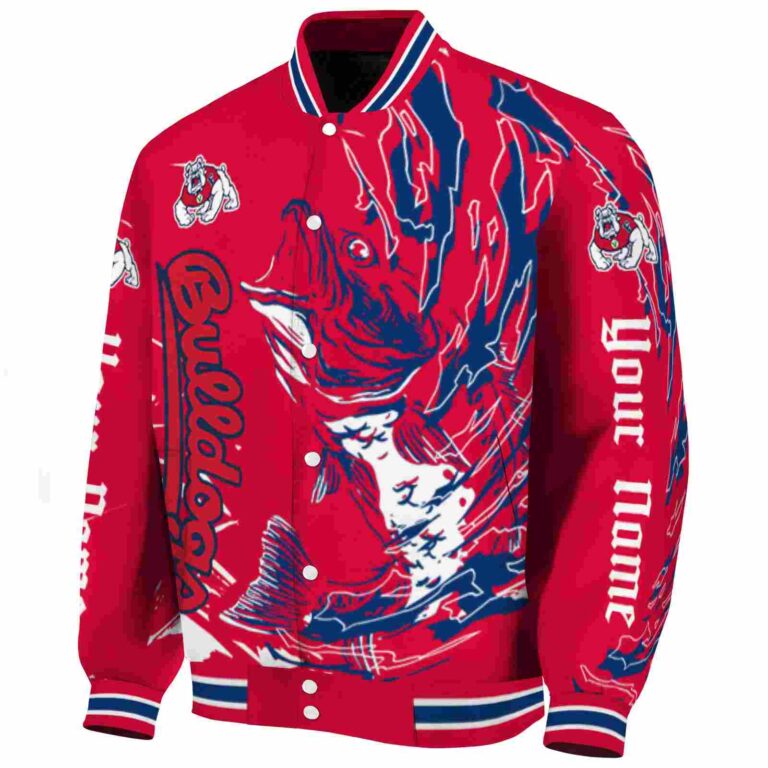 custom fresno state bulldogs fishing passion red white jacket best selling