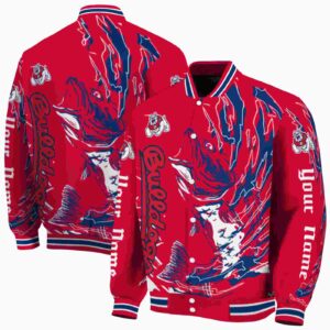 custom fresno state bulldogs fishing passion red white jacket fashion forward