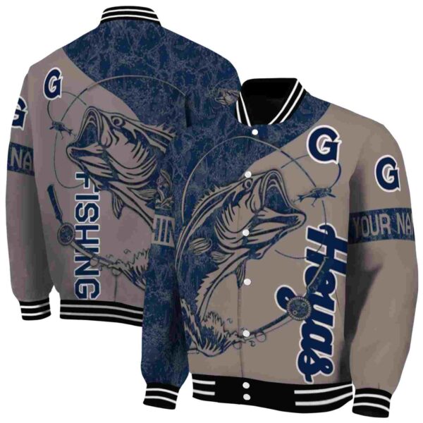custom georgetown hoyas fishing rod grey jacket fashion forward