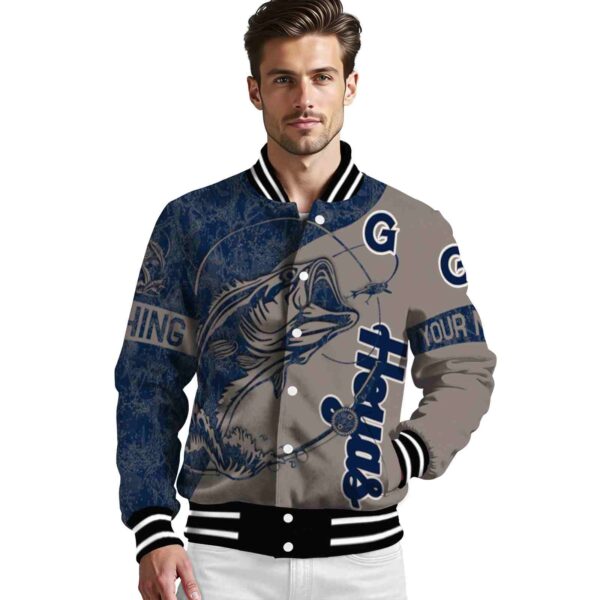 custom georgetown hoyas fishing rod grey jacket high quality