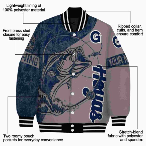 custom georgetown hoyas fishing rod grey jacket new arrival