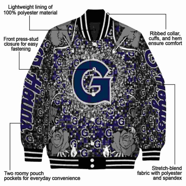 custom georgetown hoyas heart explosion blue jacket new arrival