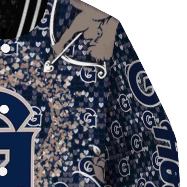 custom georgetown hoyas heart explosion blue jacket premium grade