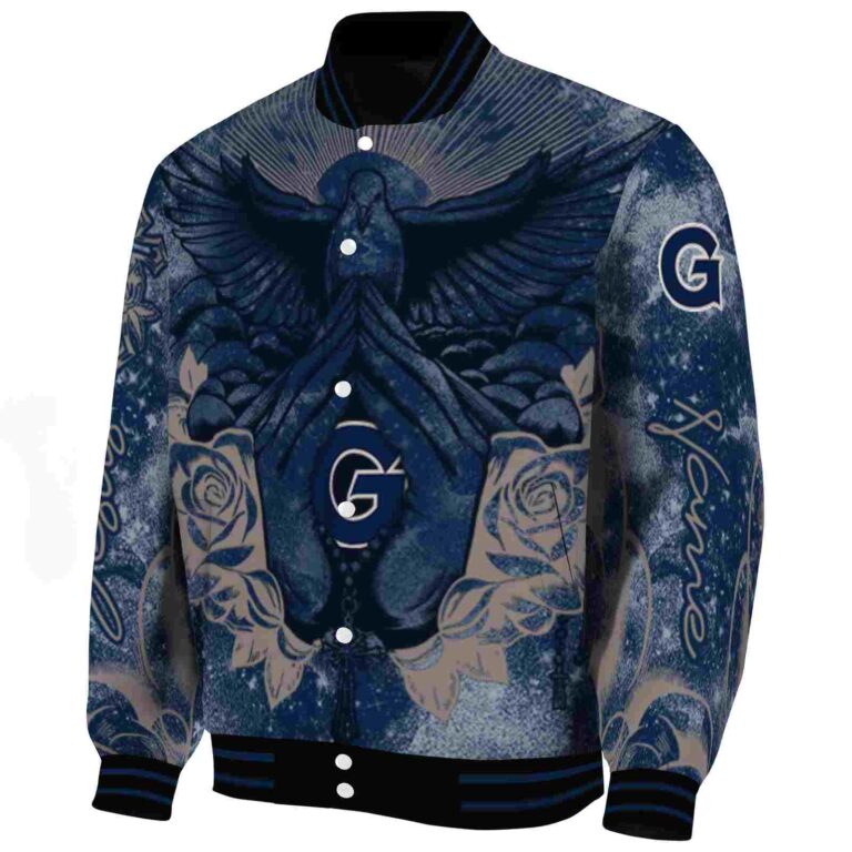 custom georgetown hoyas praying hands blue jacket best selling