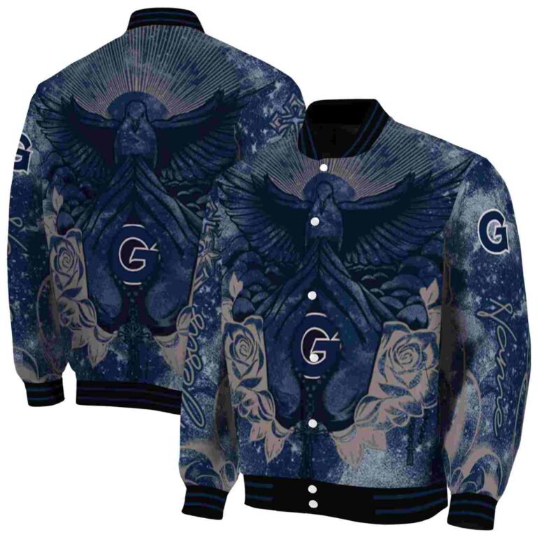 custom georgetown hoyas praying hands blue jacket fashion forward
