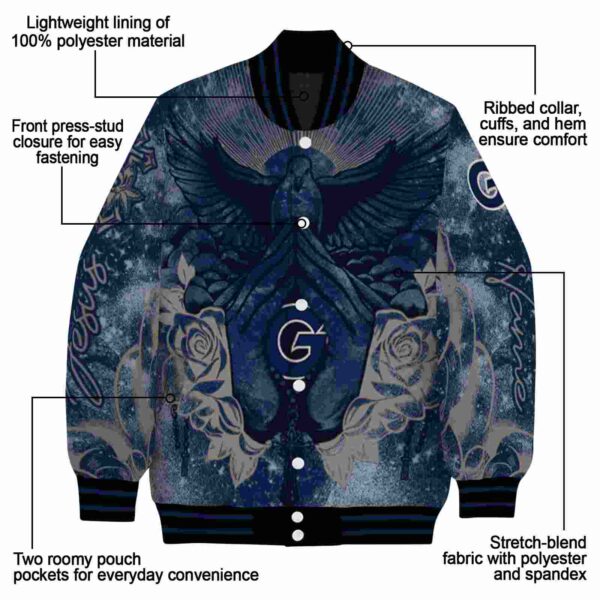 custom georgetown hoyas praying hands blue jacket new arrival