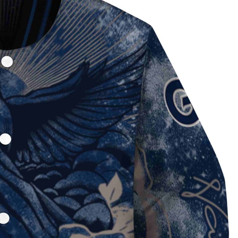 custom georgetown hoyas praying hands blue jacket premium grade