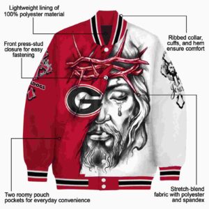 custom georgia bulldogs jesus tears red white jacket new arrival