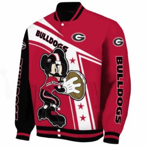custom georgia bulldogs mickey football red white jacket best selling
