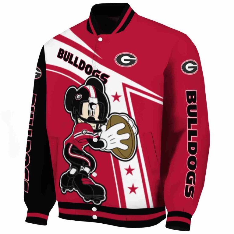 custom georgia bulldogs mickey football red white jacket best selling